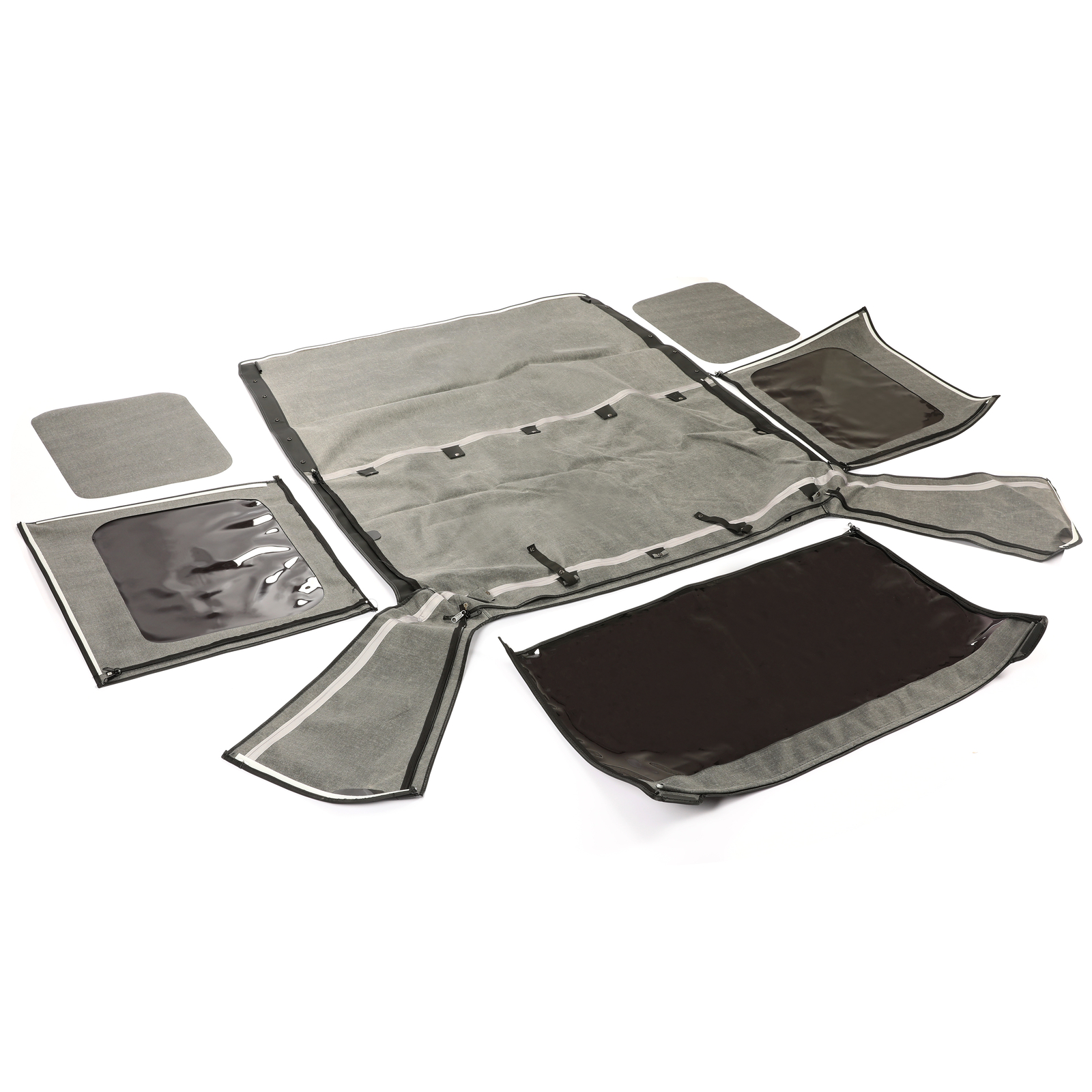 For 1987-1995 Jeep Wrangler YJ Soft Top 2 Door Sailcloth Black w/Plastic Windows