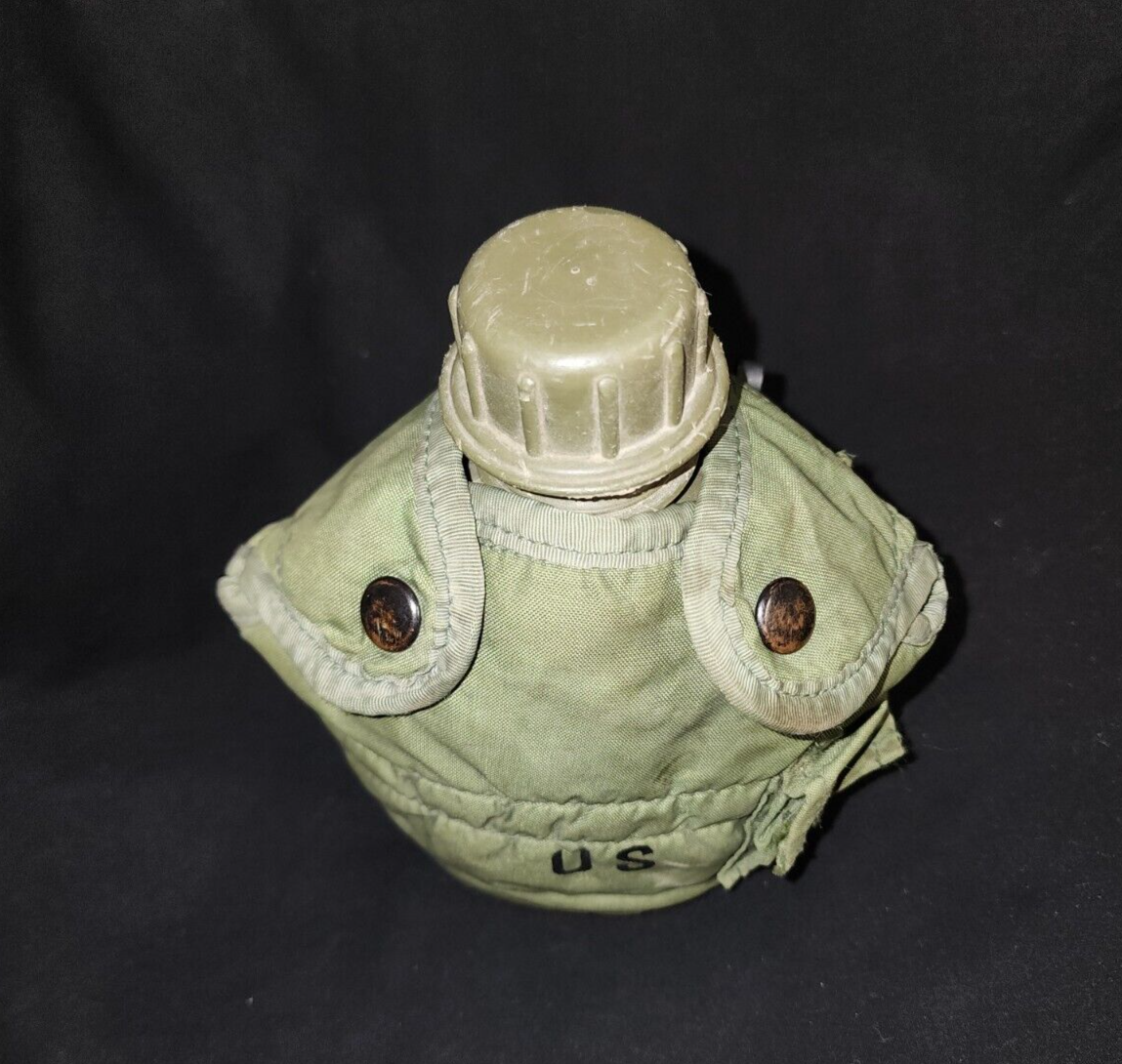 1QT Canteen & Cover Pouch LC2 1 Quart OD Green with 2 Clips SET US Military
