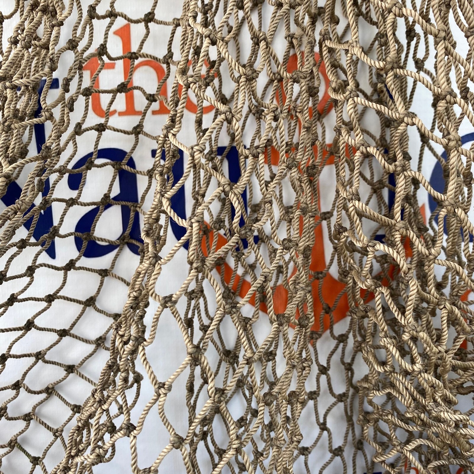 Authentic Fish Netting, 15 ft x 15 ft HEAVY Knotted, Vintage Used Fishing Net