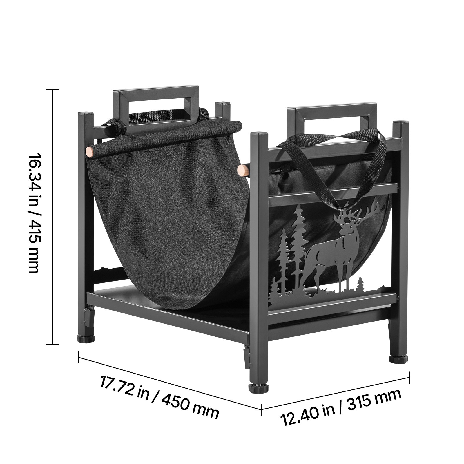 Uimoso Indoor Firewood Rack 1.5 ft Durable Steel Frame Log Holder for Fireplace