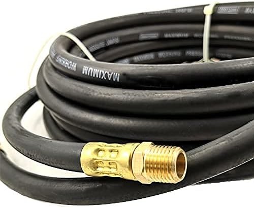 Heavy-Duty 3/8" x 25 ft Rubber Air Hose - 300 PSI