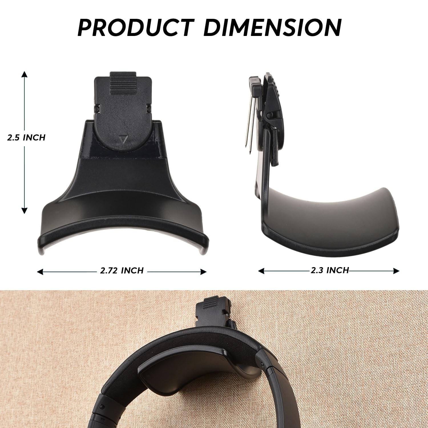 Fabric Wall Headphone Stand for Office, Cubicle Headphone Holder for Work Dec...