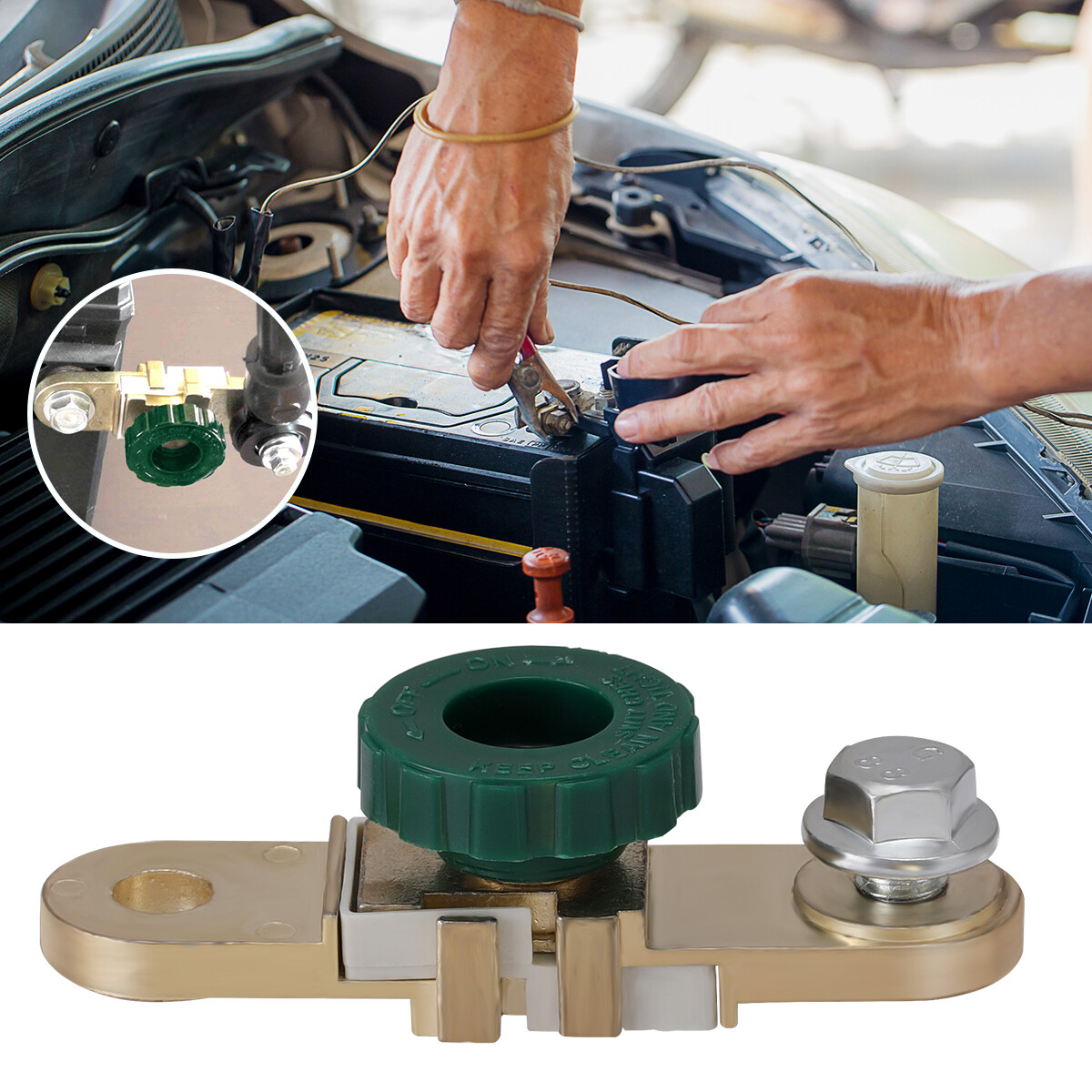 2Pcs Side Post Battery Disconnect Switch Battery Master Switch Isolator for Cut