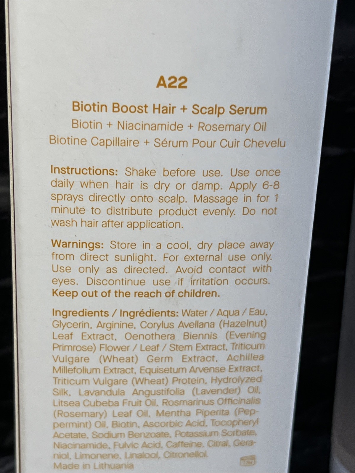 Spoiled.Child A22 Biotin Boost Hair + Scalp Serum 50ml Brand New In Box.