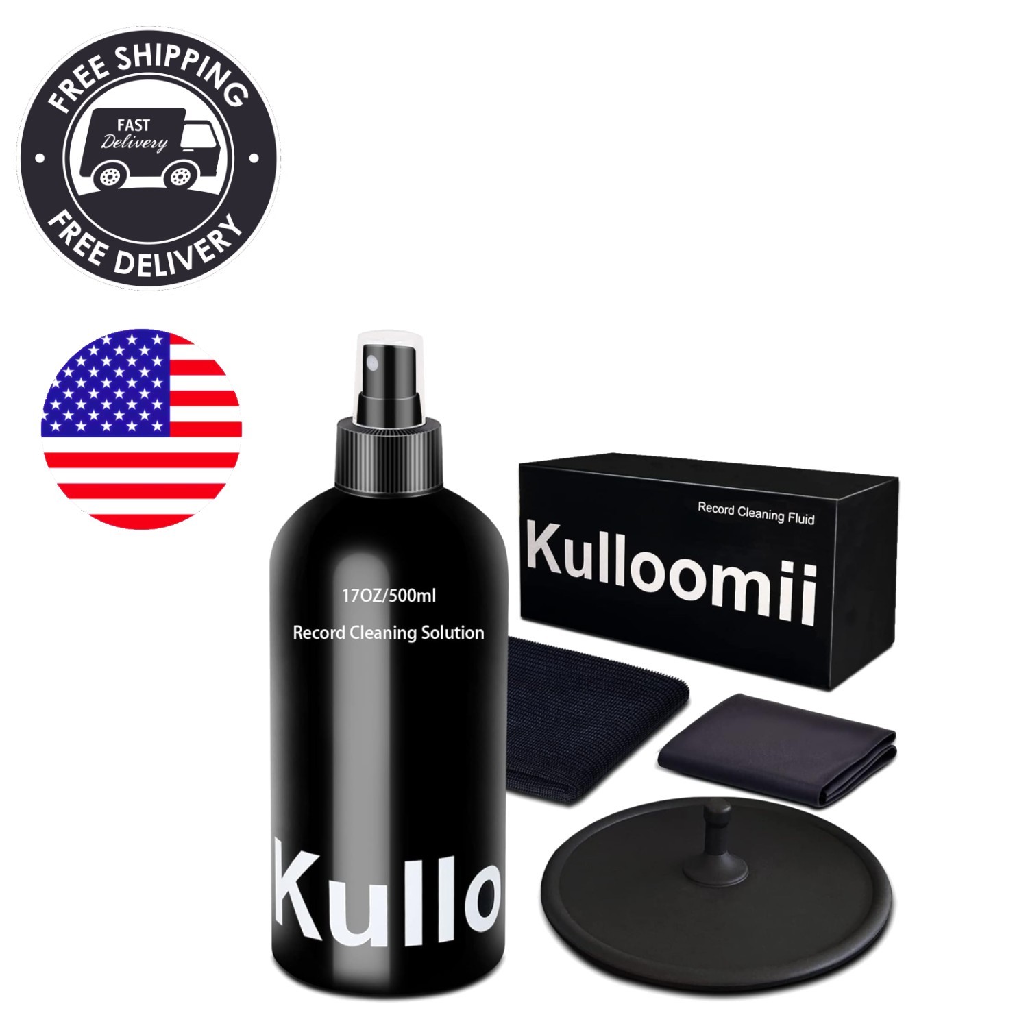 Complete Record Player Cleaning Kit: 17oz Anti-Static Cleaner & Accessories