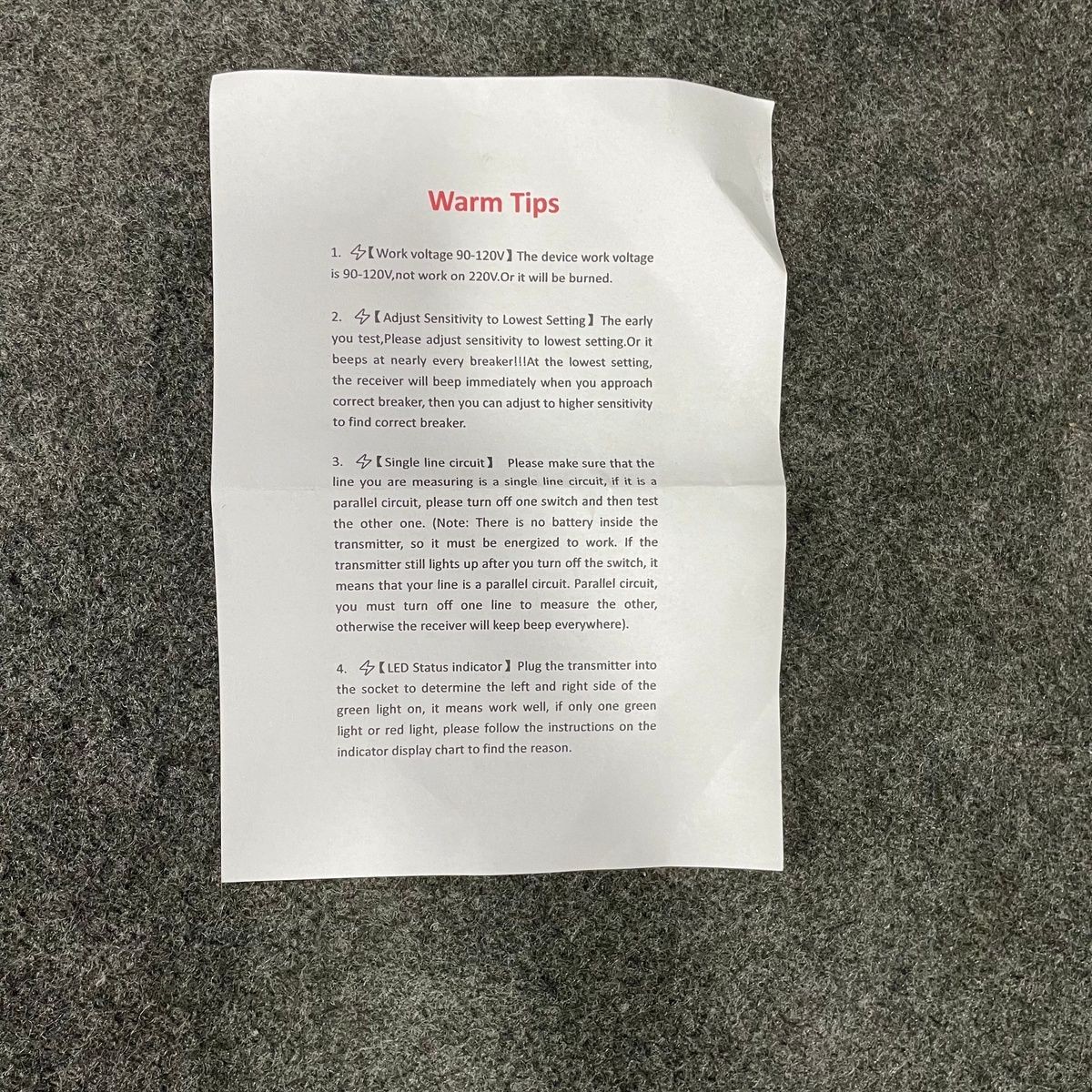 INTERTEK Circuit Breaker Finder And GFCI Socket Tester 110-125V 0.5W 50-60Hz