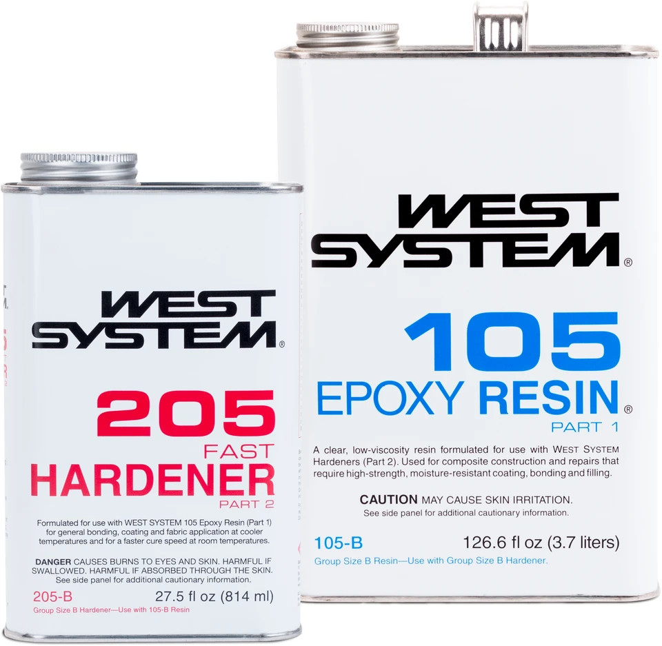 WEST SYSTEM 105-B Epoxy Resin with 205 Fast Hardener Kit 1.2 Gallon