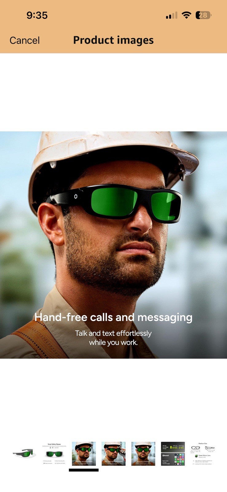 Lucyd Armor Smart Safety Glasses TR90 Frame Light Adaptive Lenses Open Ear Speak