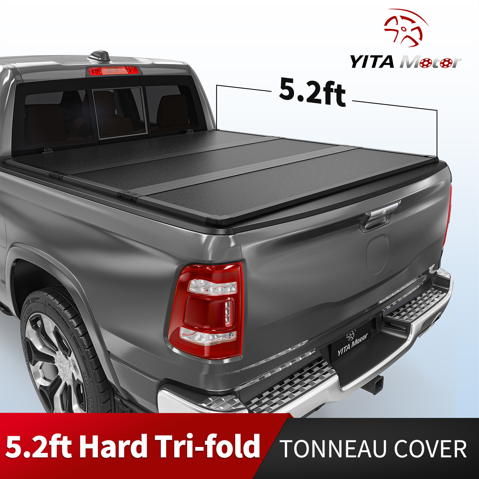 5.2FT Hard Tonneau Cover Tri-Fold For 2015-2024 Chevy Colorado GMC Canyon Truck
