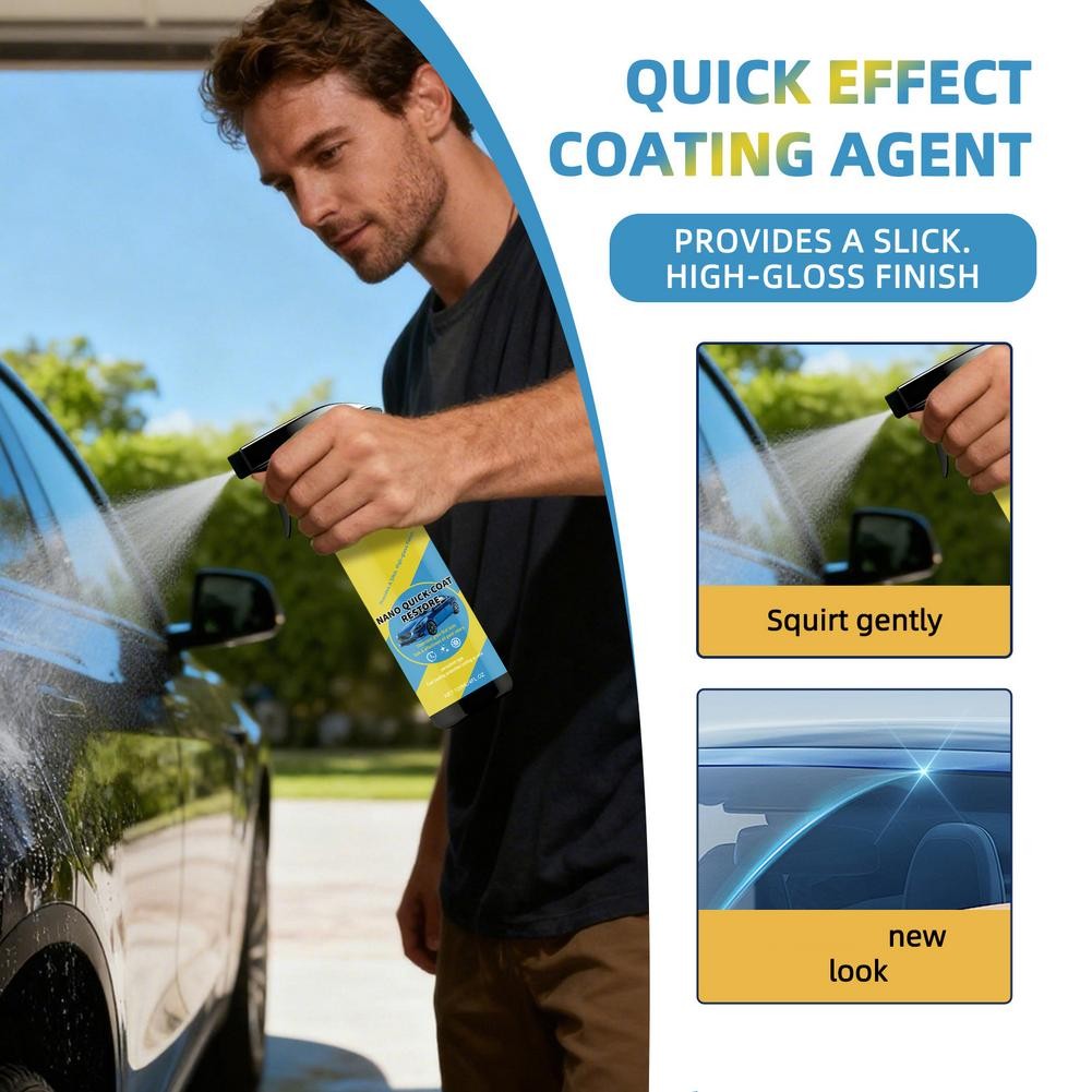 NANO QUICK-COAT RESTORE 120ml, Car Polish & Protectant, High Gloss Finish