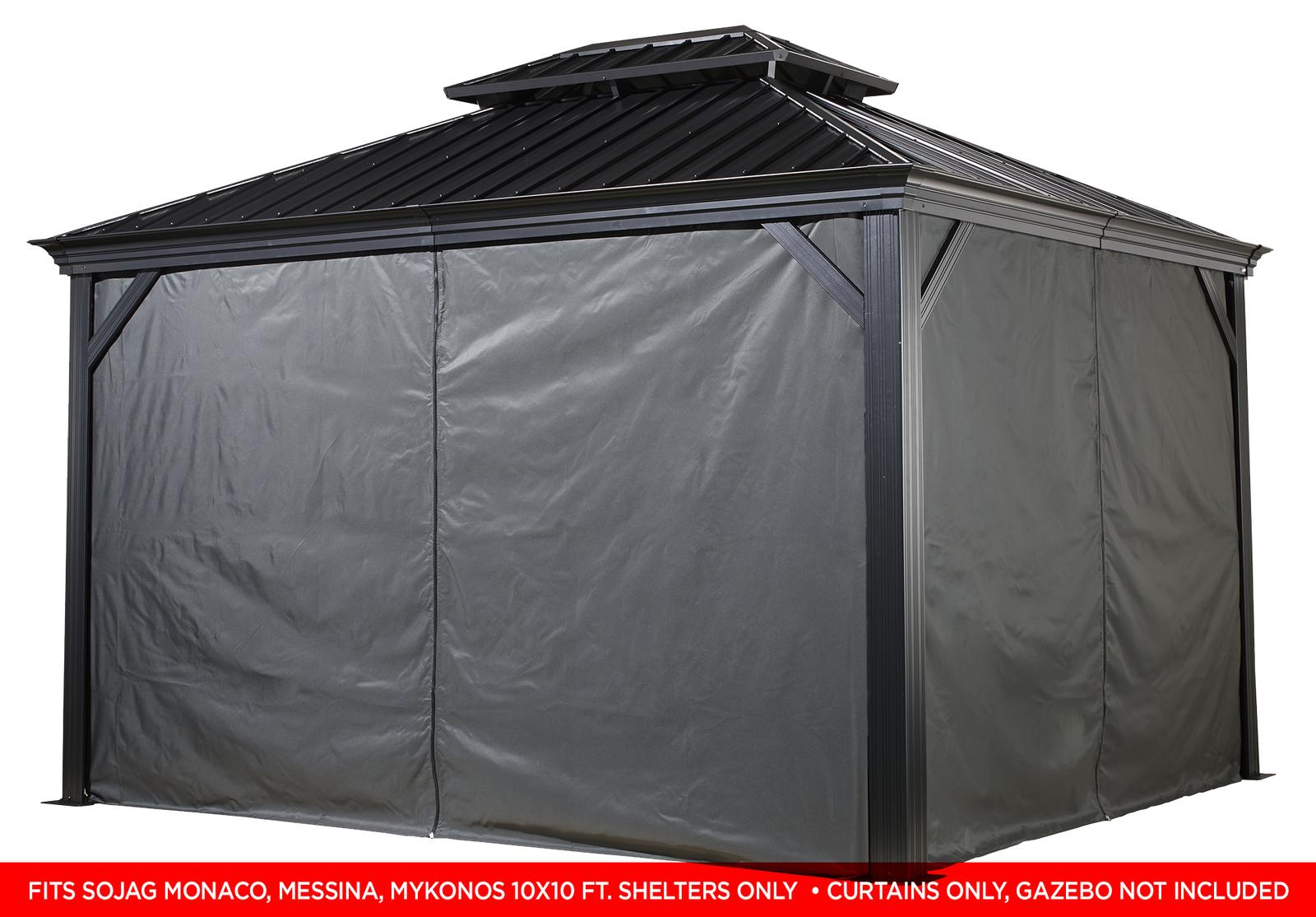 Sojag Messina & Mykonos Curtains in Spun Grey, New Gazebo Panels