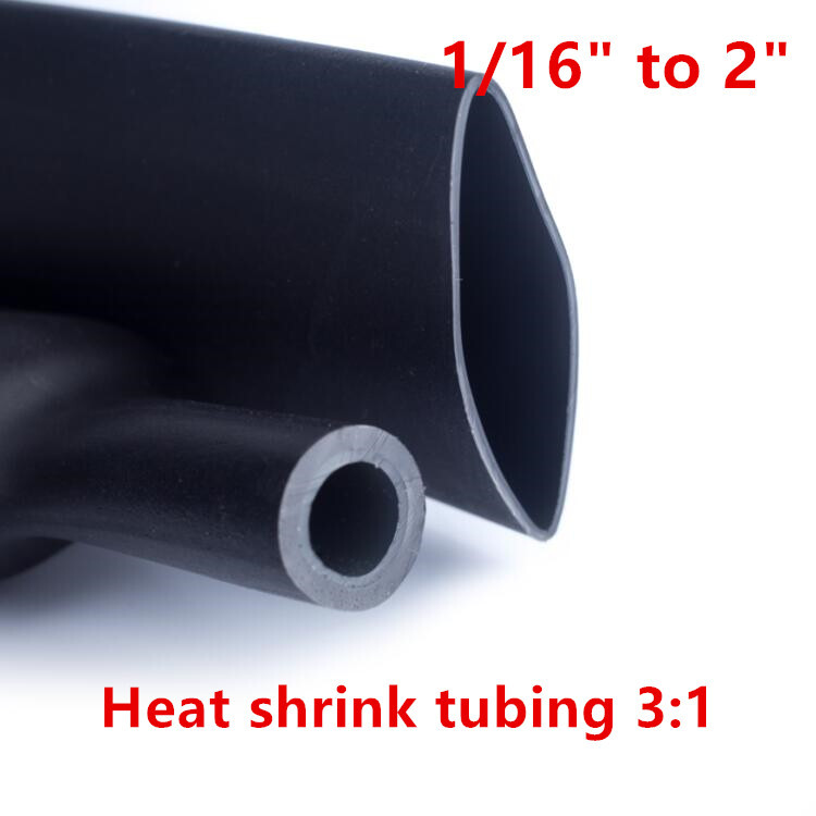 BLACK Heat Shrink Tubing Tube Dual Wall 3:1 Adhesive Glue Lined Waterproof