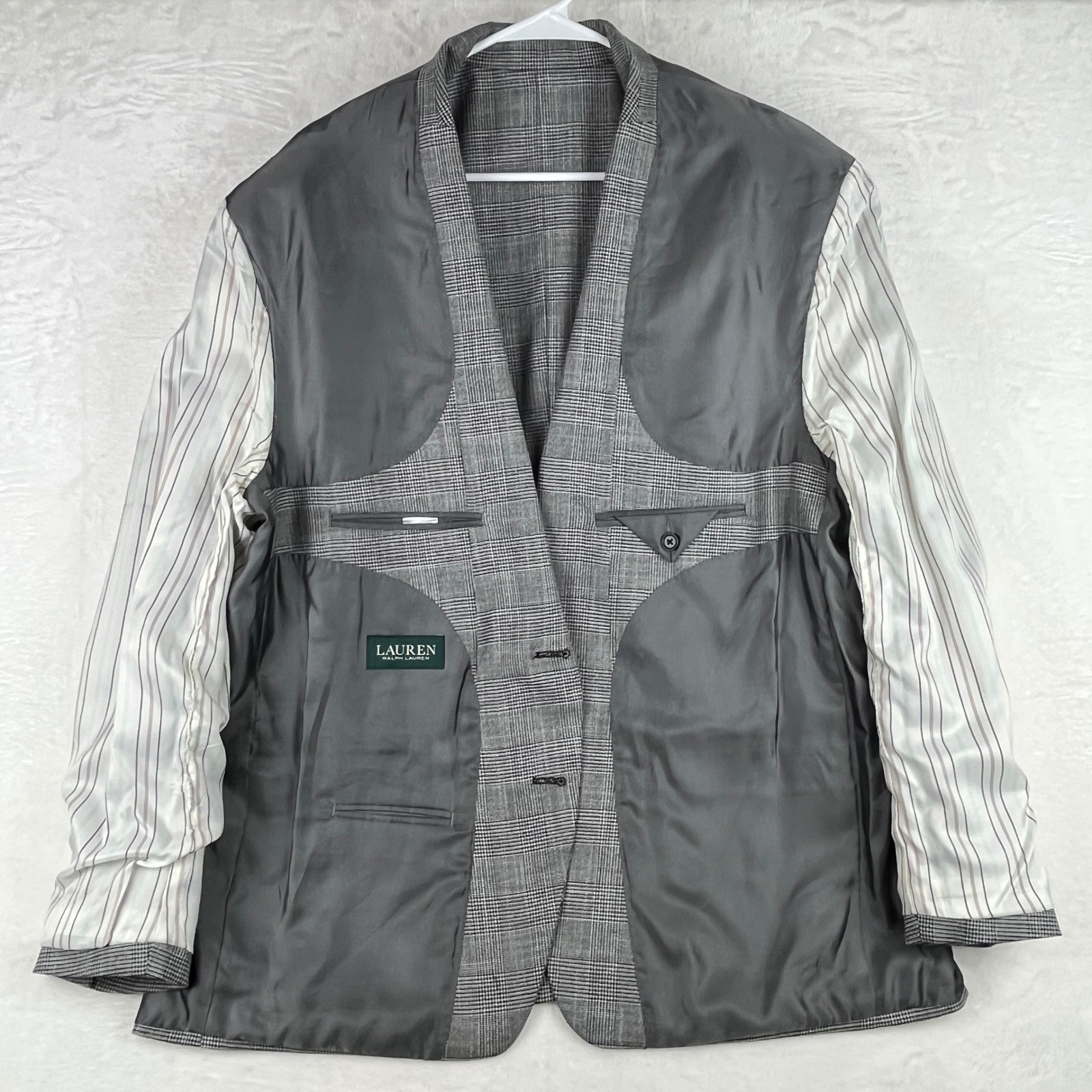 Lauren Ralph Lauren 48R Gray Glen Plaid Sport Coat Blazer Mens NWOT Classic