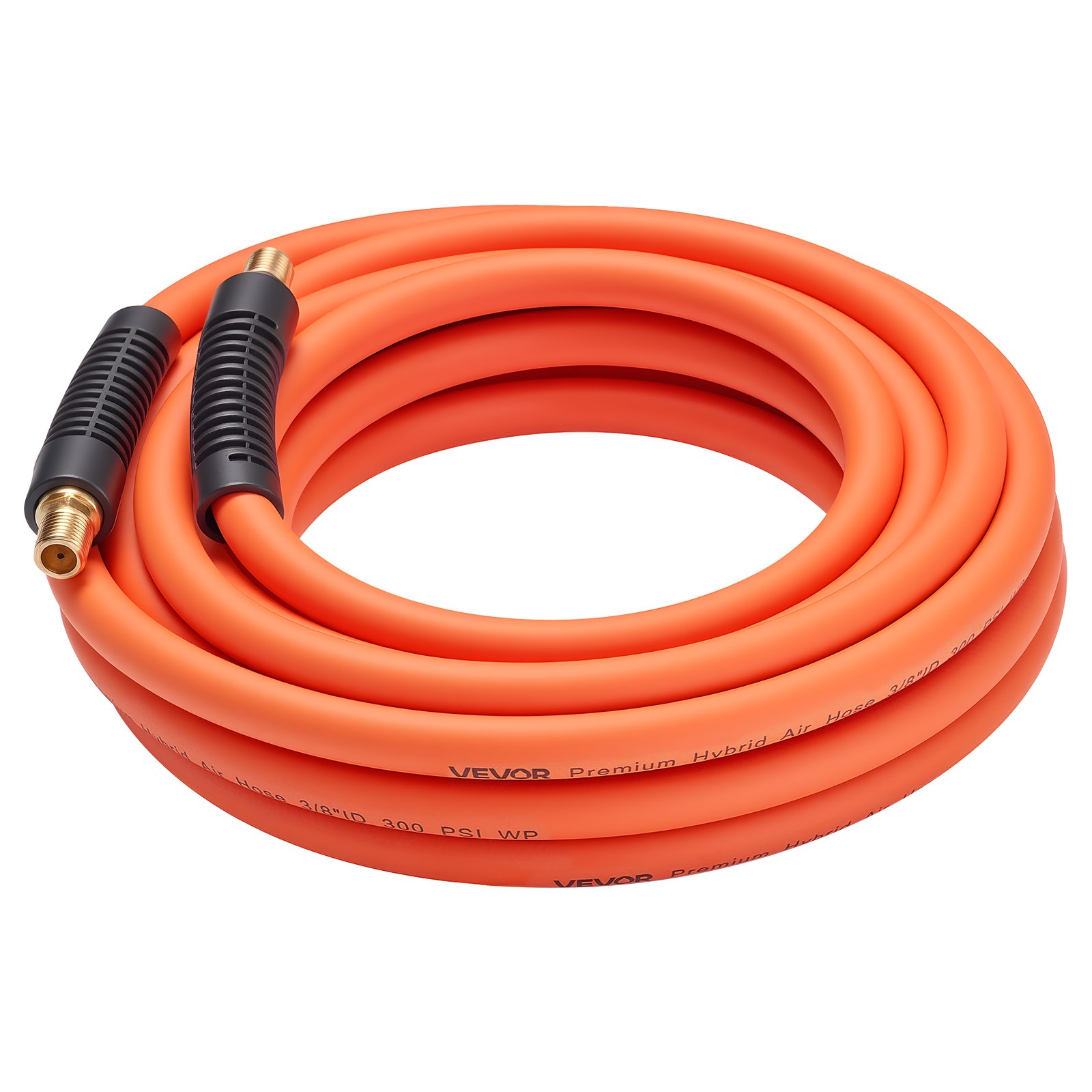 VEVOR Air Hose 3/8'' x 25ft Hybrid Air Hose with 1/4 in Solid Brass Male Fitting