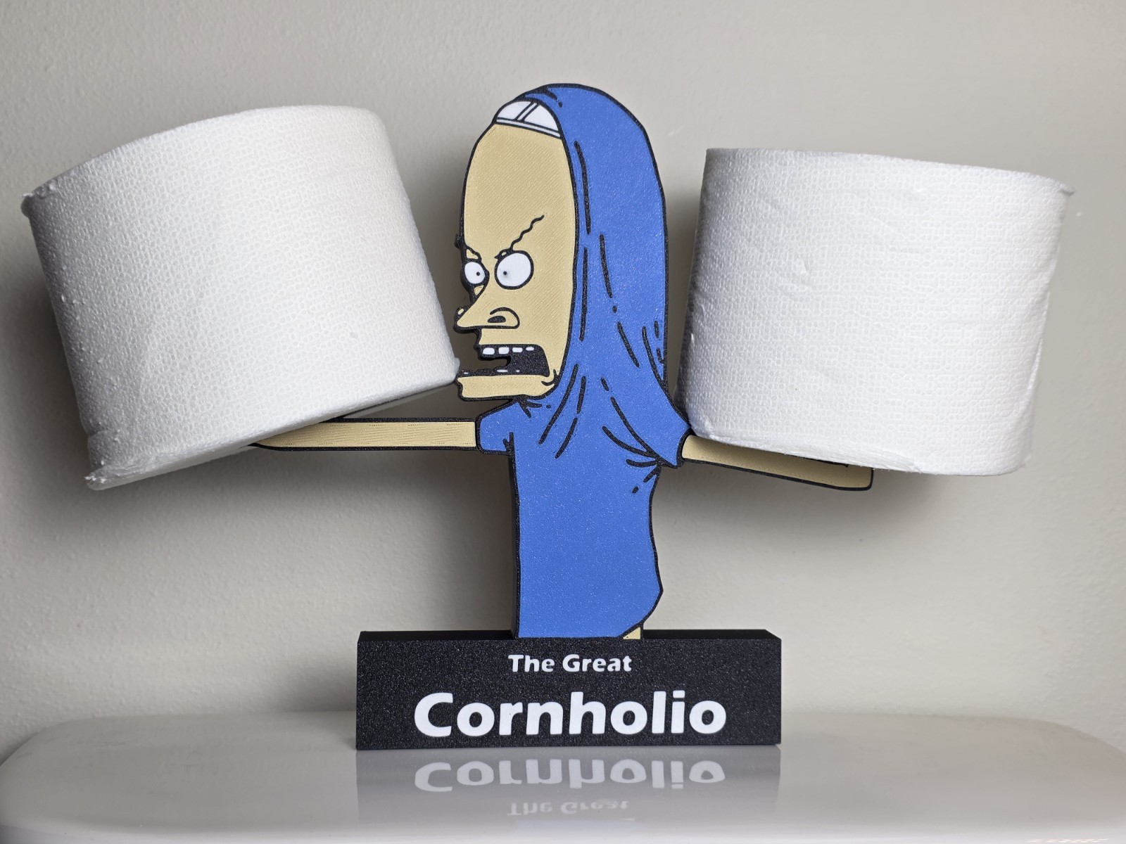 The Great Cornholio Toilet Paper Roll Holder Beavis and Butt-Head Fan Art