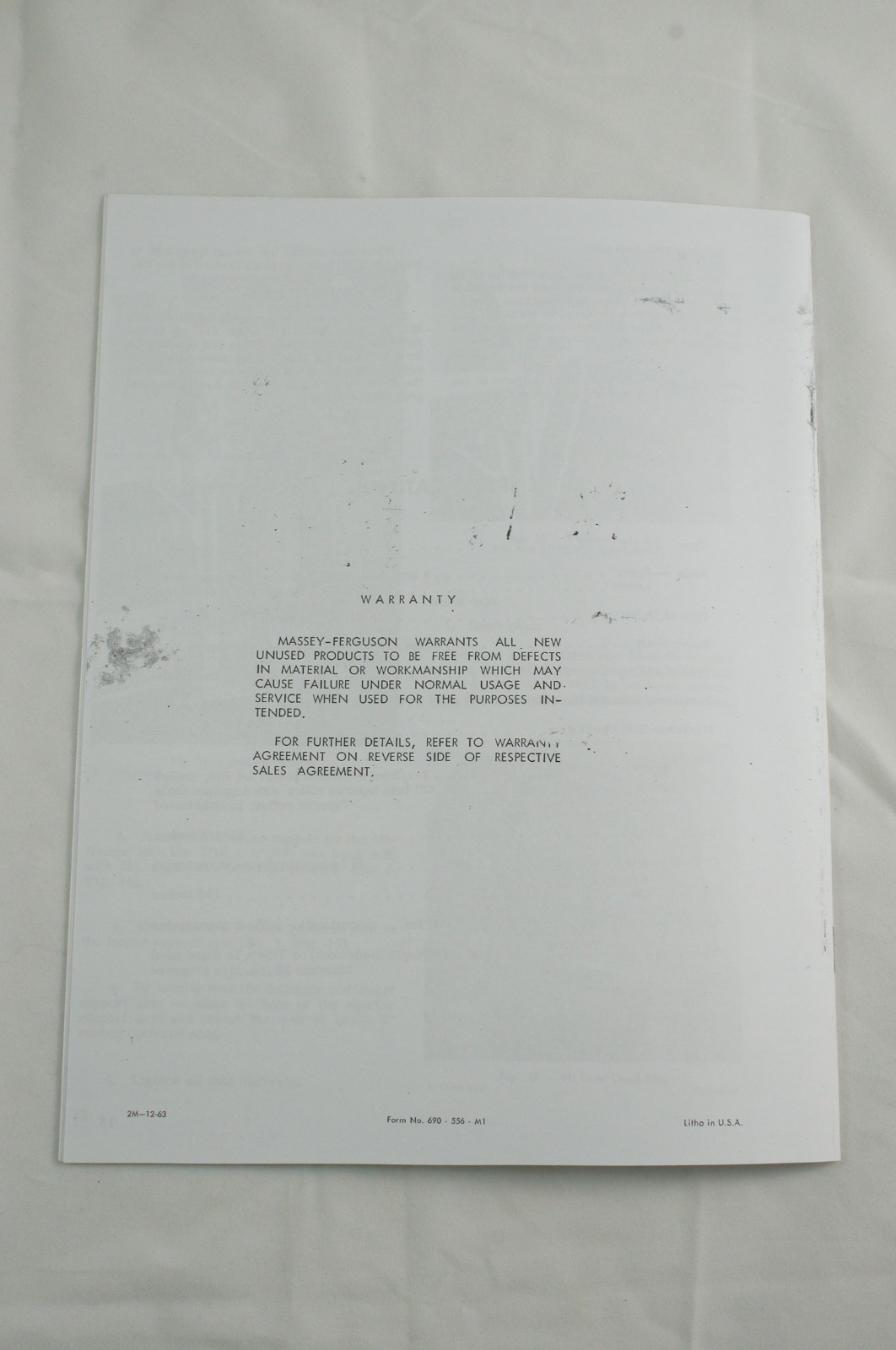 Massey Ferguson MF-40 Hay Conditioner Crimper PTO Driven Owner's Manual