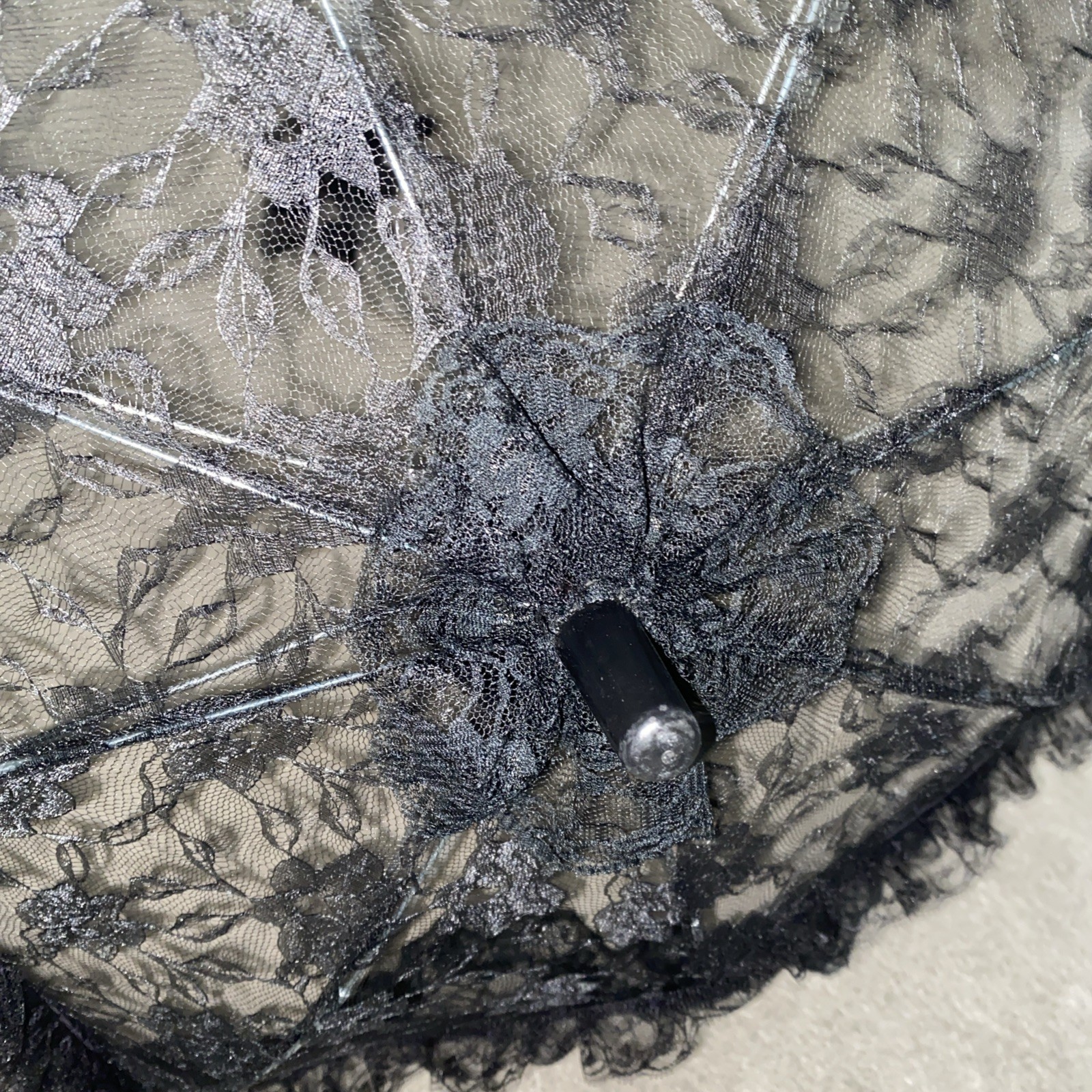 Goth Gothic Cosplay Wedding Bride Bridal Umbrella Parasol Black Lace