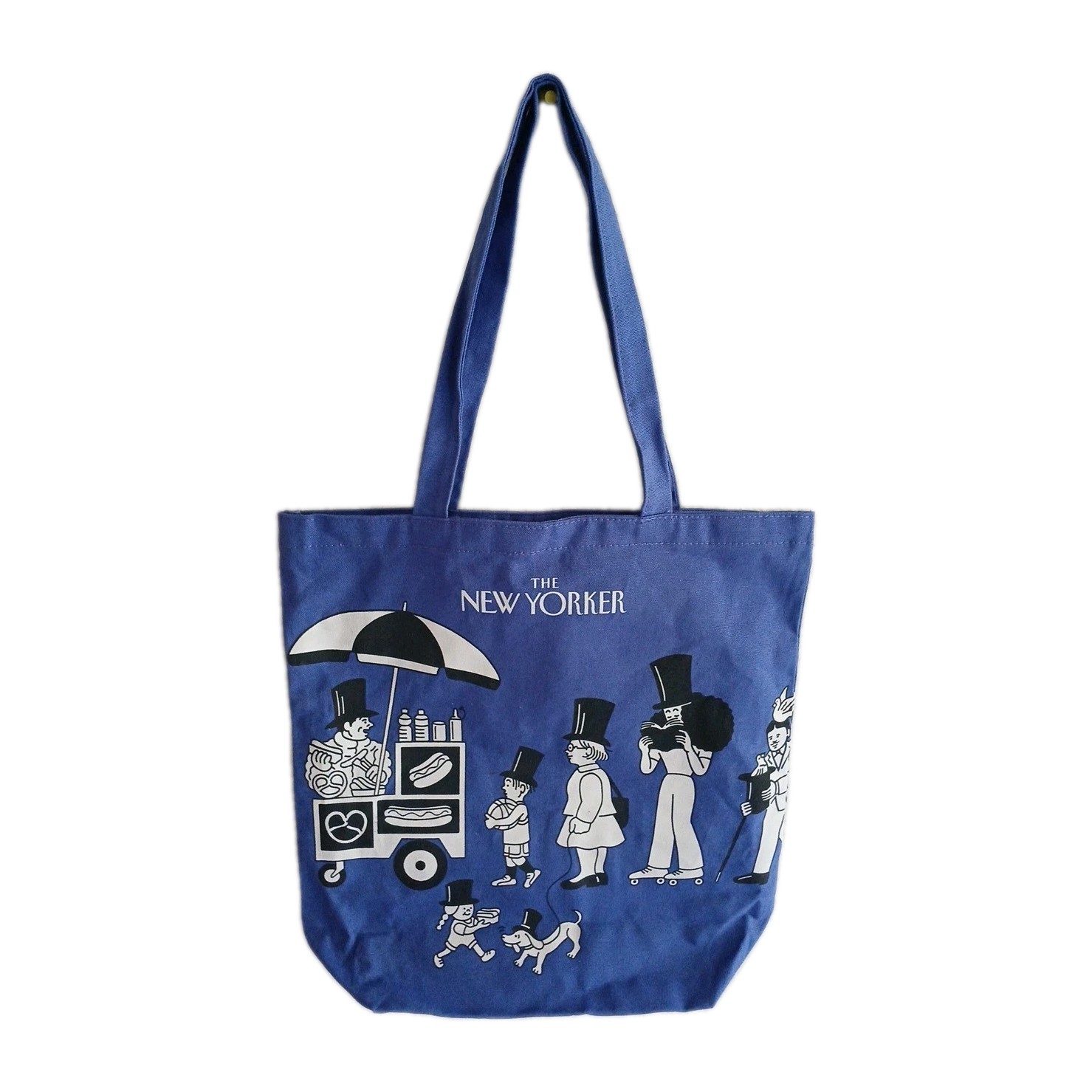 The New Yorker Magazine Periwinkle Blue Tote Canvas Bag Limited Tomi Um Hot Dog