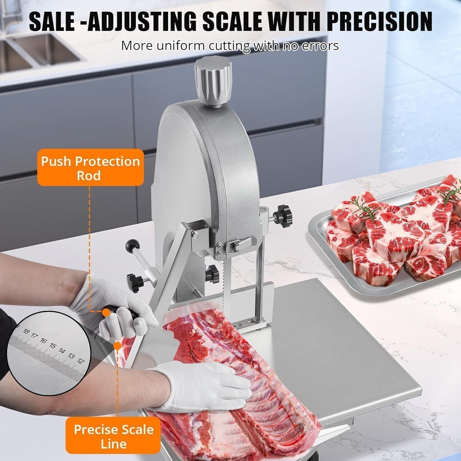 1500W Commercial Bone Cutting Machine Frozen Meat Cutter Saw Electric Bandsaw