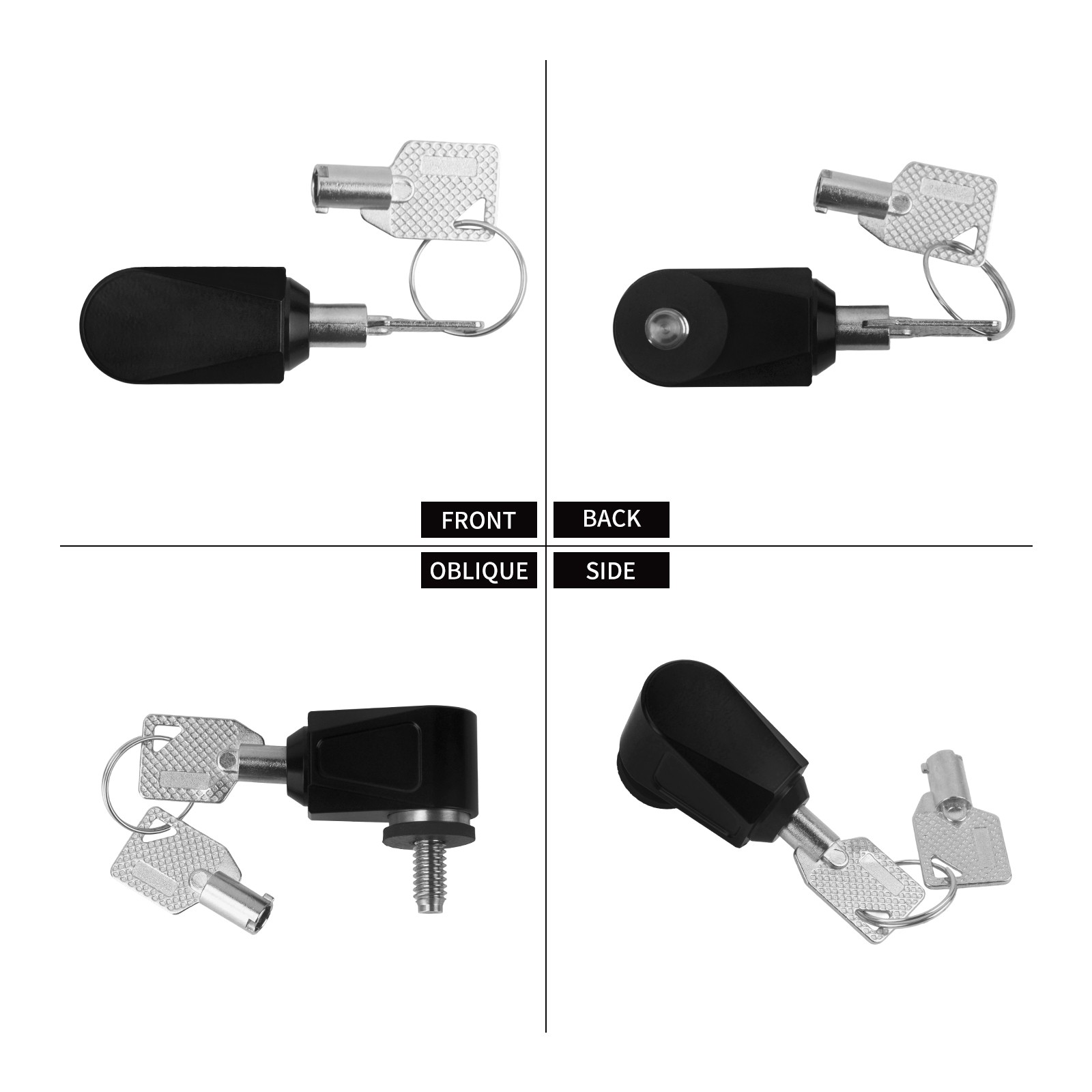 Black Seat Lock Push Pin 2 Keys Anti Theft Set For Harley Dyna Softail Touring