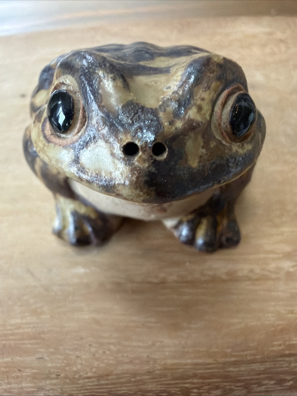 Japanese Shigaraki Pottery Toad Frog stoneware Figurine