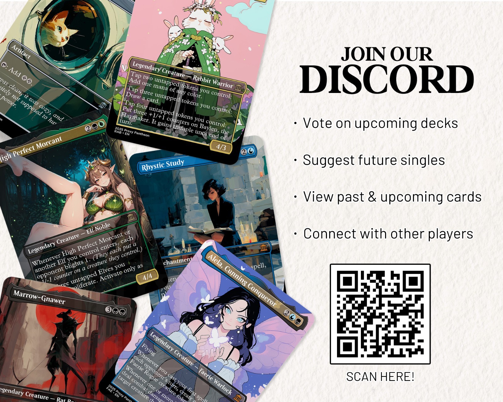 Rabbit Tribal Proxy Deck | 108 Playtest Cards | High Quality Altered Art