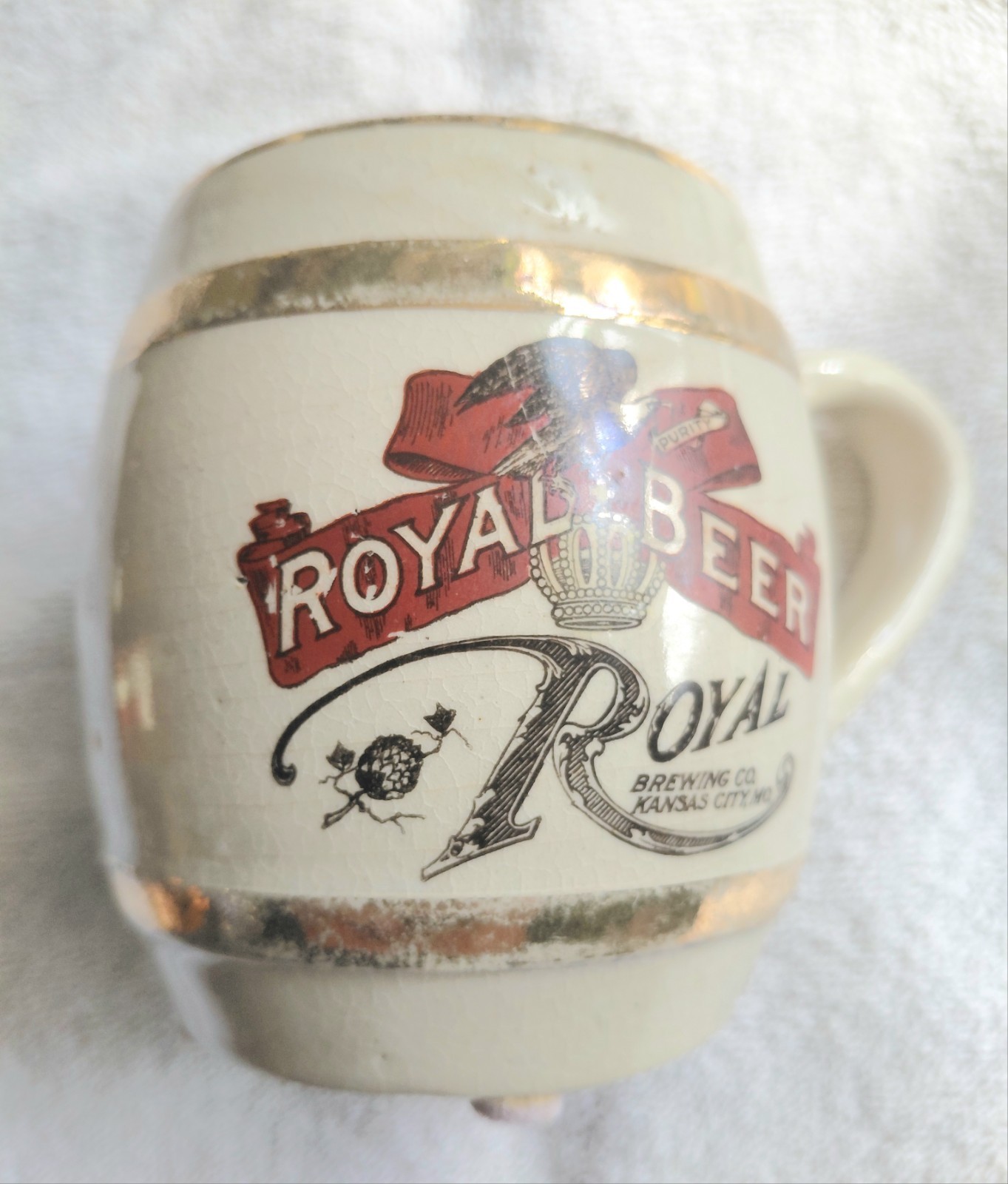 Royal Beer Vintage Stoneware Advertising Mug, Kansas City, Missouri