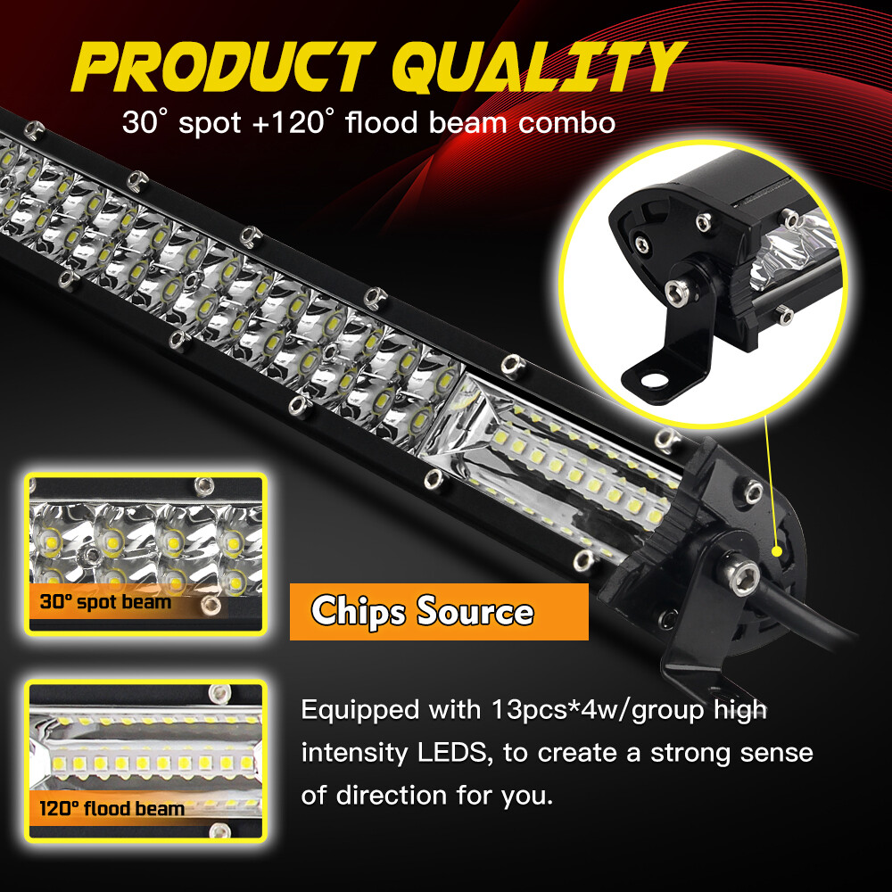 20inch LED Light Bar Dual Row Spot Flood Combo Offroad Truck SUV ATV 4X4 4WD