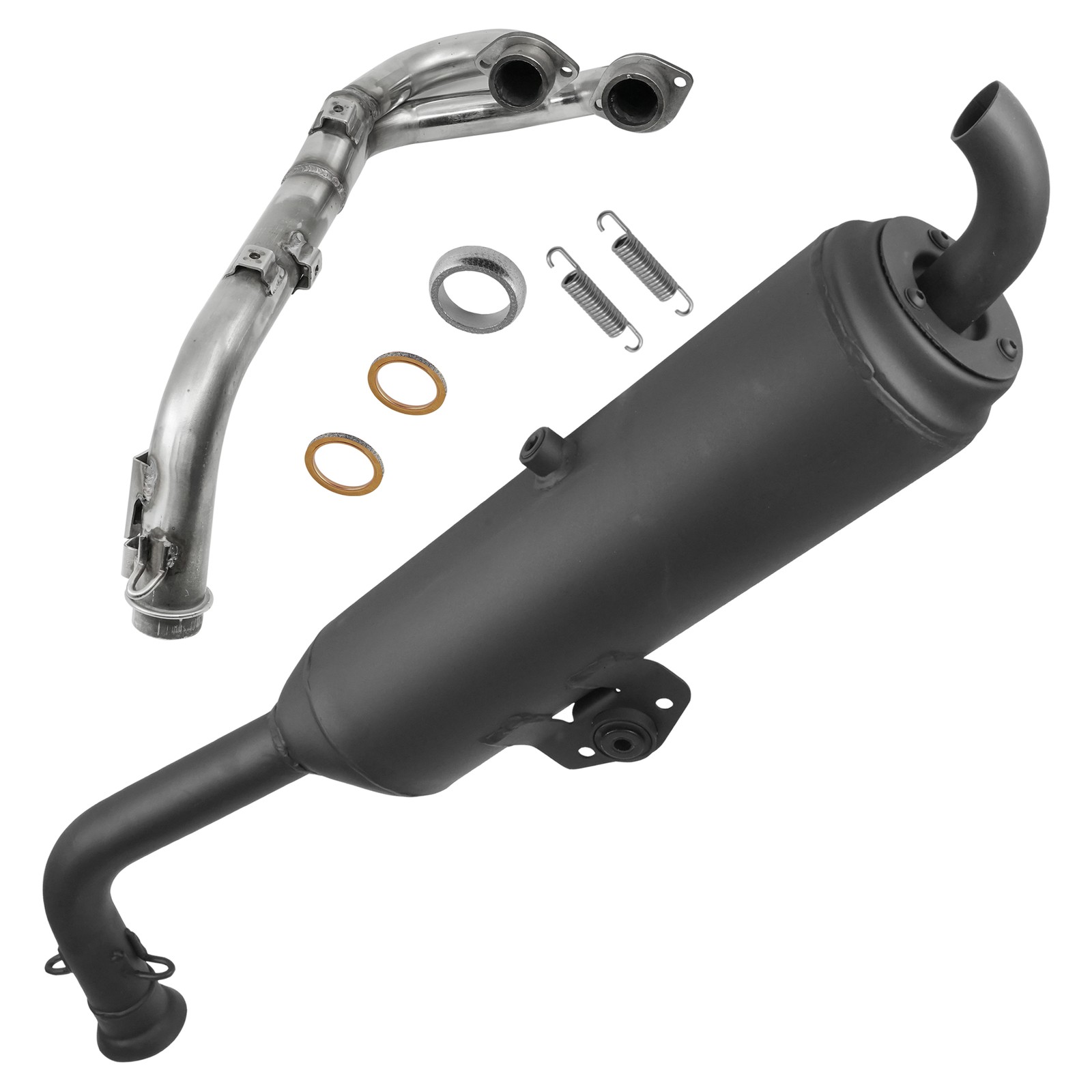 Caltric Exhaust Muffler & Pipe For Yamaha Grizzly 550 YFM550 4x4 2009-2014