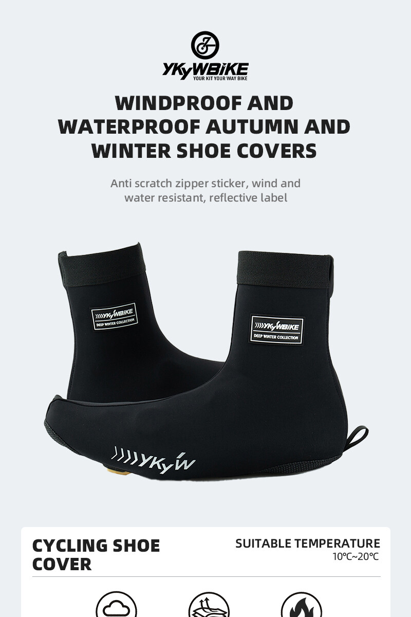 YKYWBIKE Cycling Shoe Cover Bike Shoe Covers Warm Waterproof Windproof Overshoes
