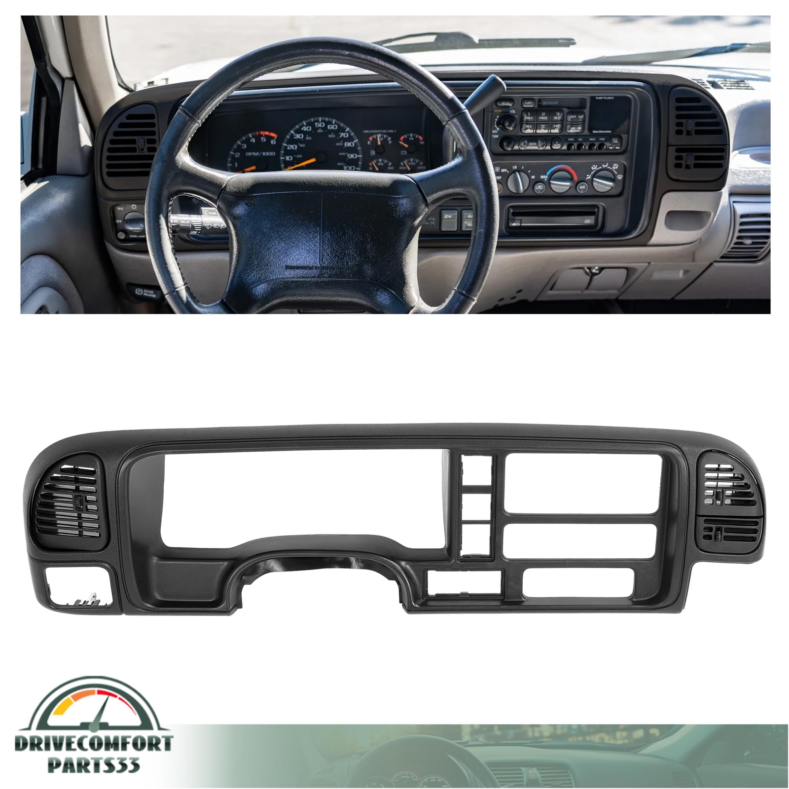 For Chevy Silverado 1995-99 Dashboard Radio Panel Bezel Instrument Cluster Gauge