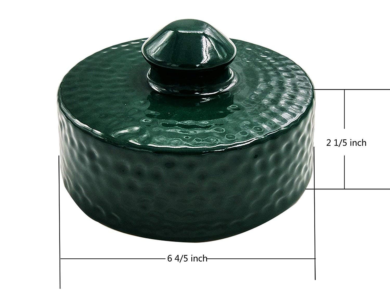 Dracarys Grill Chimney Top Vent Cap Ceramic Damper Egg Green-Ceramic