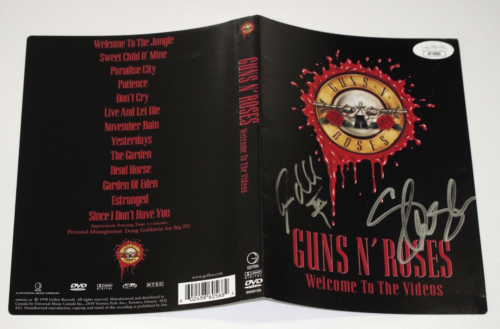 Slash & Steven Adler signed GNR "GUNS N' ROSES" DVD Welcome To Videos JSA COA