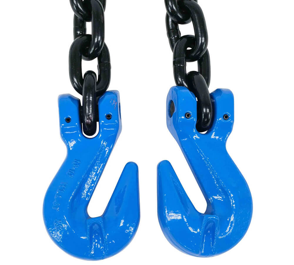 3/8" x 20' G100 High Grade Transportation Chain w/ Grab Hooks, 8800 lbs WLL