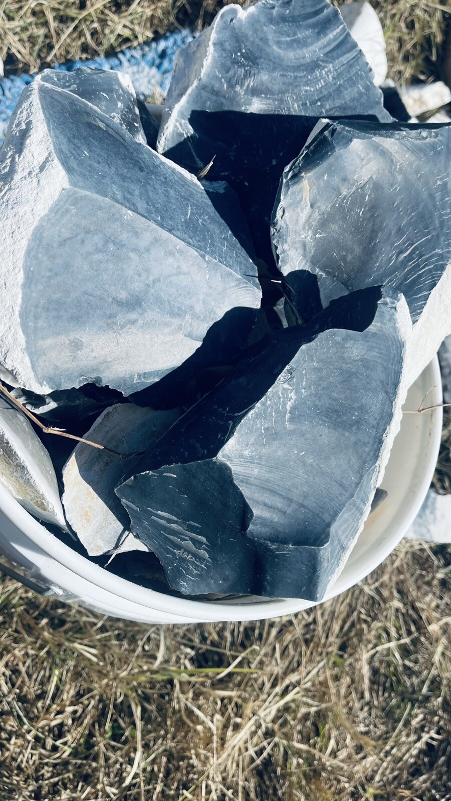 3 Pounds Of High Quality RARE Blue Georgetown Flint (Big Spalls) Flint Knapping