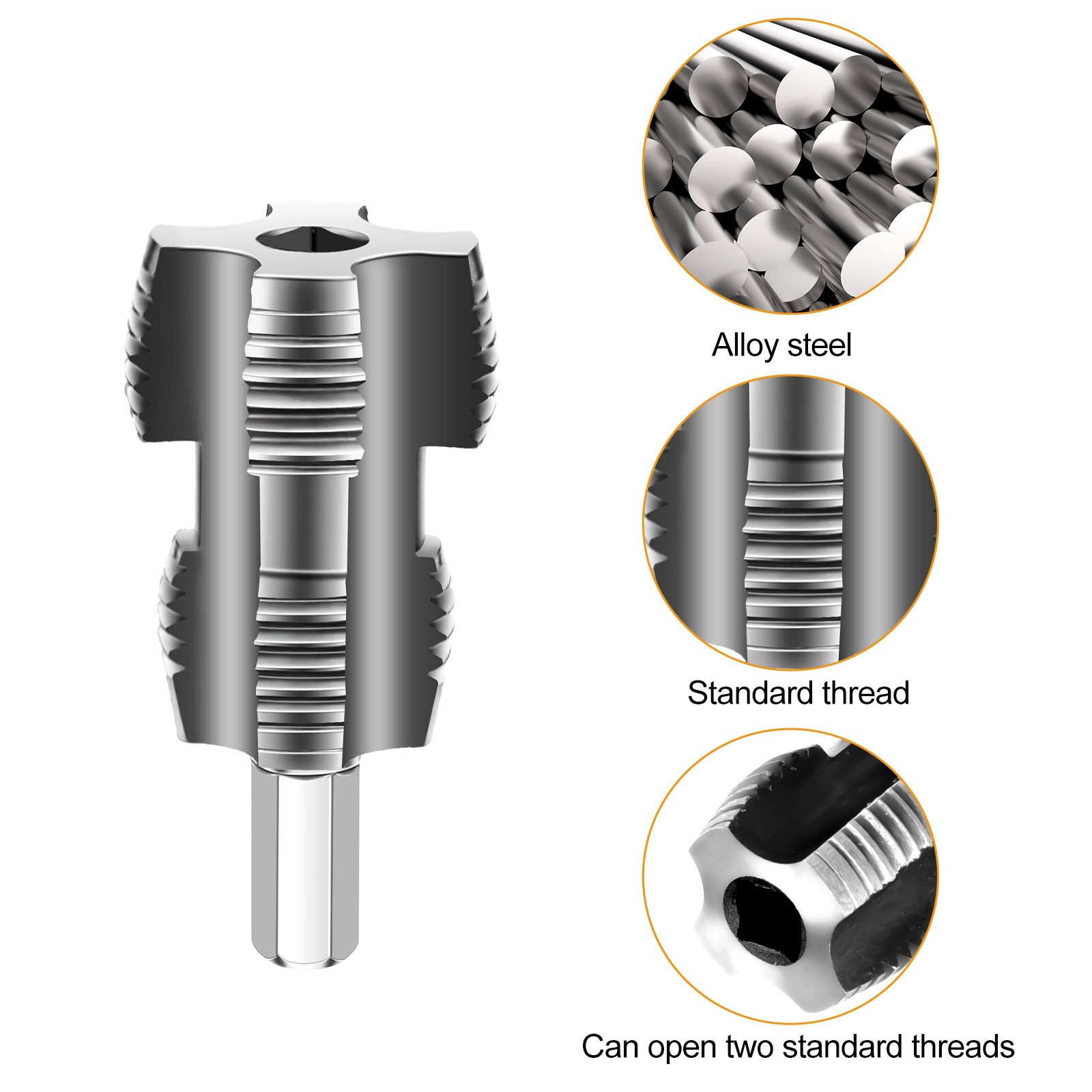 3pcs Integrated Internal & External Pipe Threading Tool PVC Pipe Threader Kit