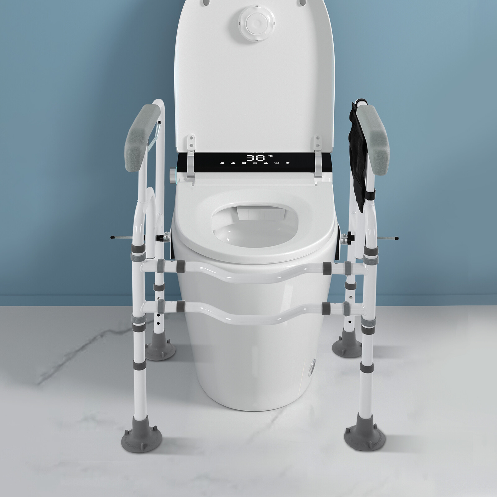 Foldable Toilet Frame Support Standing Aid Safety Grab Handle Elderly Disabled