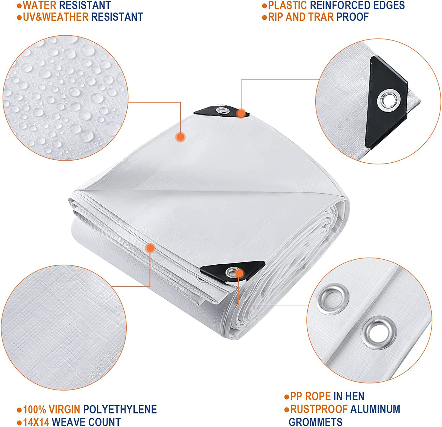 12 Mil Heavy Duty Waterproof Poly Tarp Tarpaulin Cover