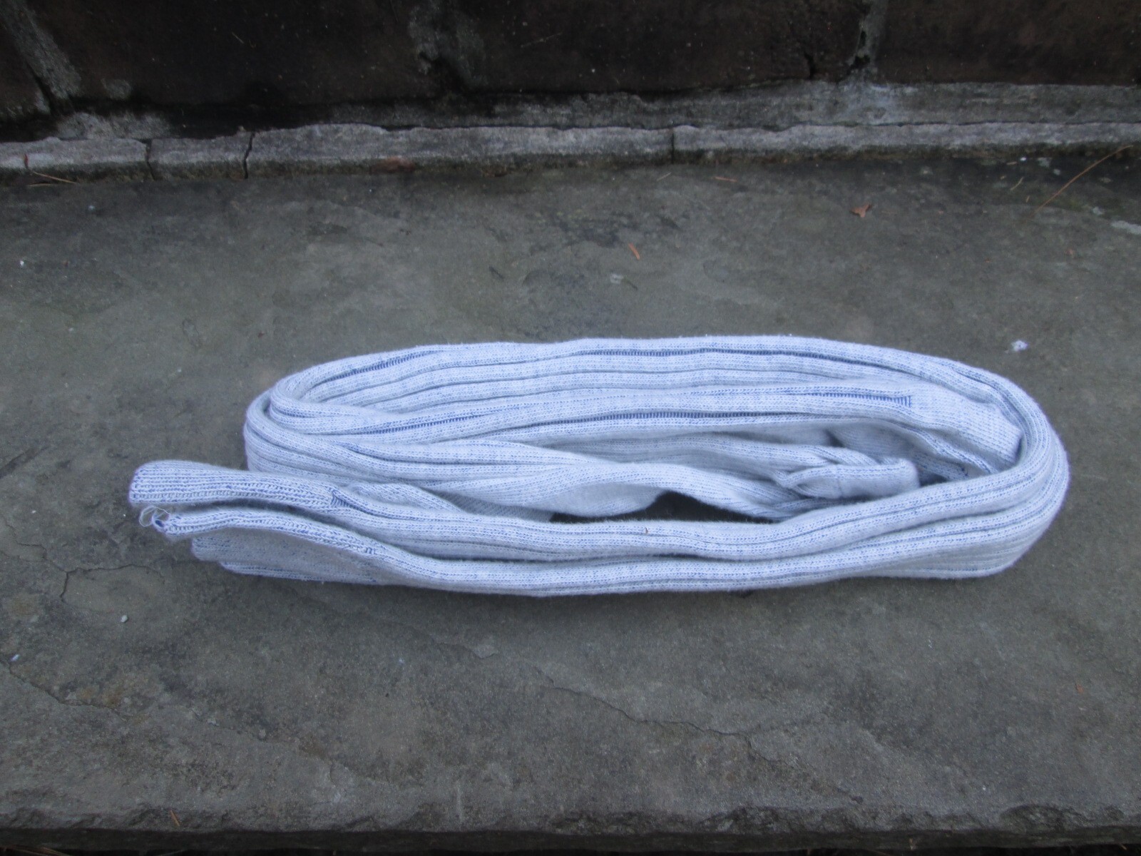 REENACTOR COLONIAL REV WAR 18TH C STOCKINGS VERTICAL RIBBED STRIPED BLUE COTTON