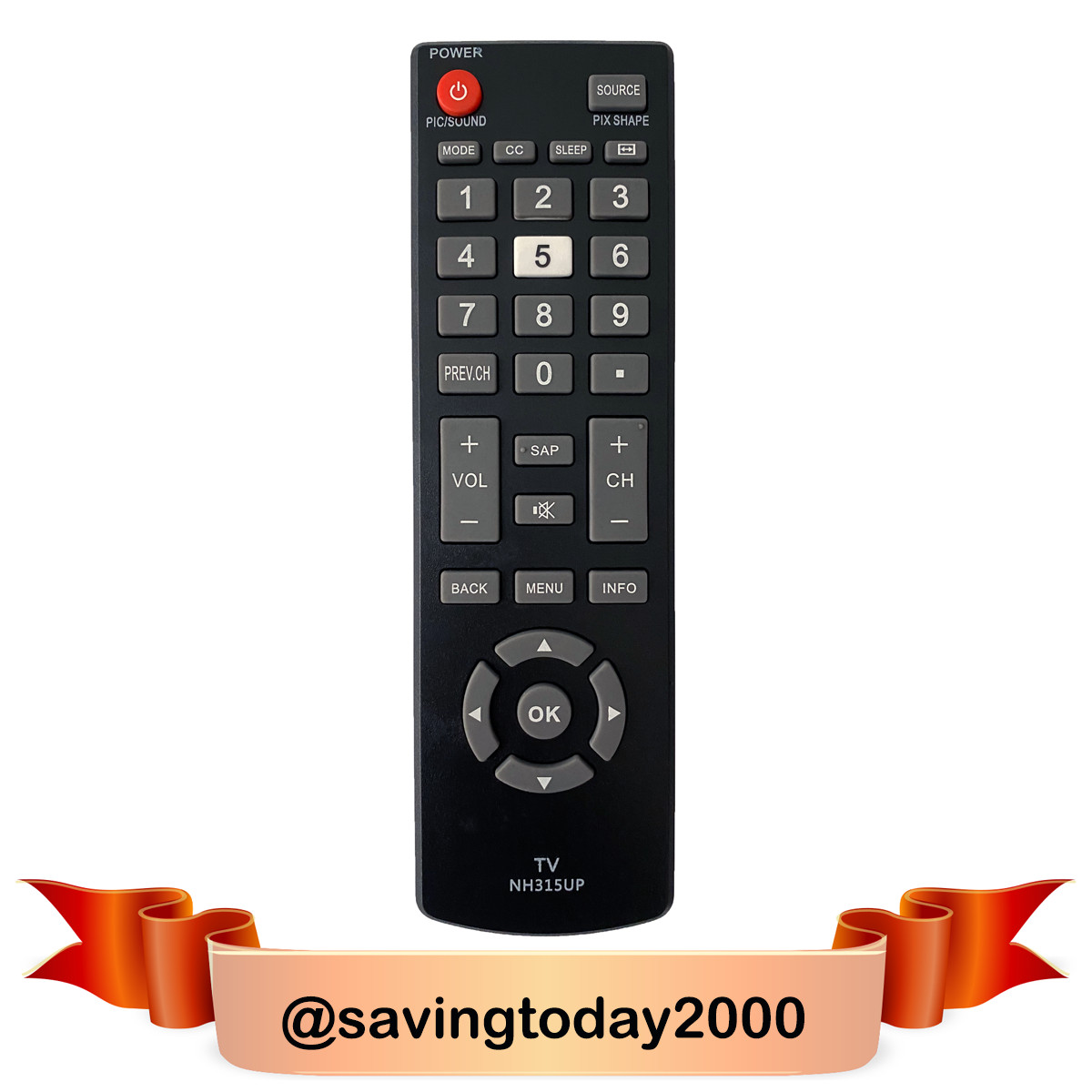 NH315UP New Sanyo TV Remote for Sanyo LED HDTV Smart TV NH315UP