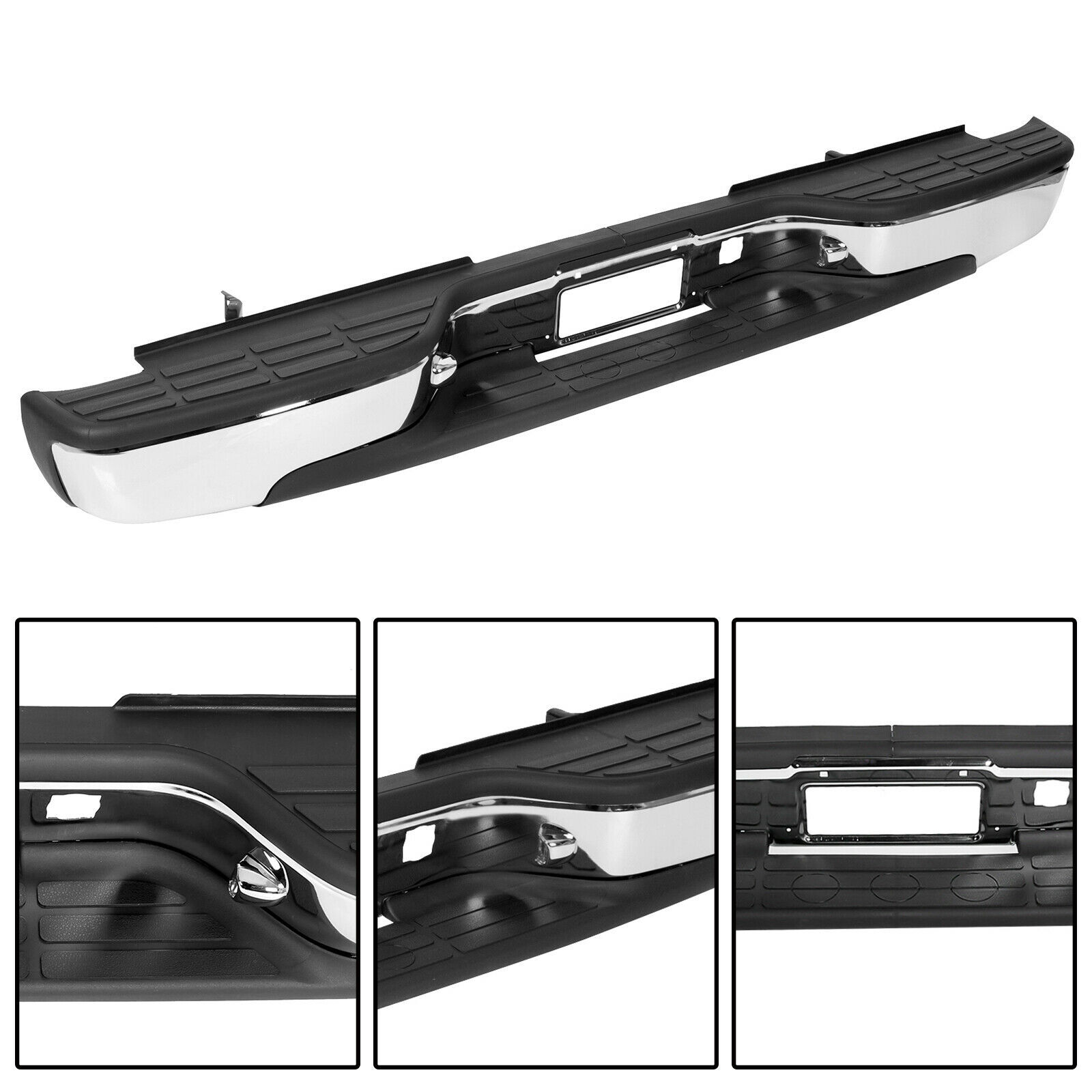 NEW Chrome Complete Rear Bumper for 1999-2007 Chevy Silverado Sierra 2500HD 3500