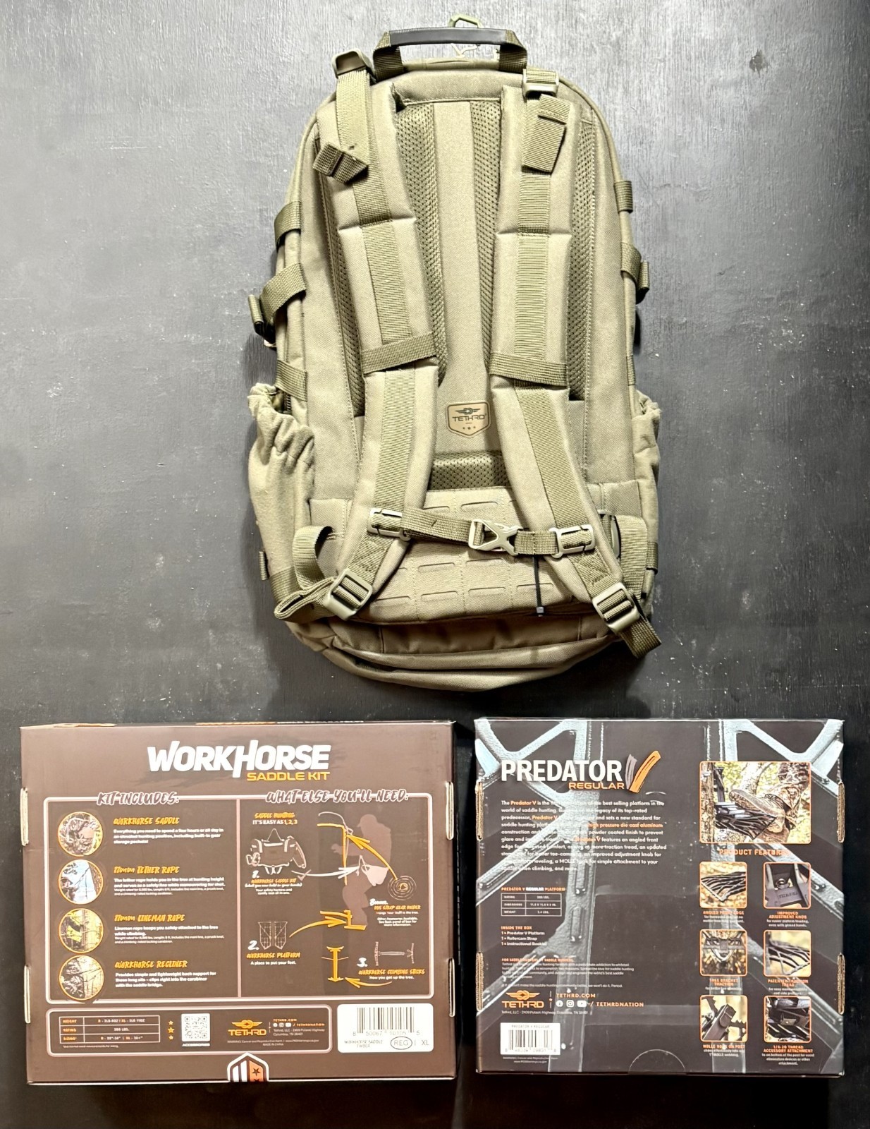 Tethrd Grit Saddle Kit Timber Predator V Platform Backpack Combo Package New