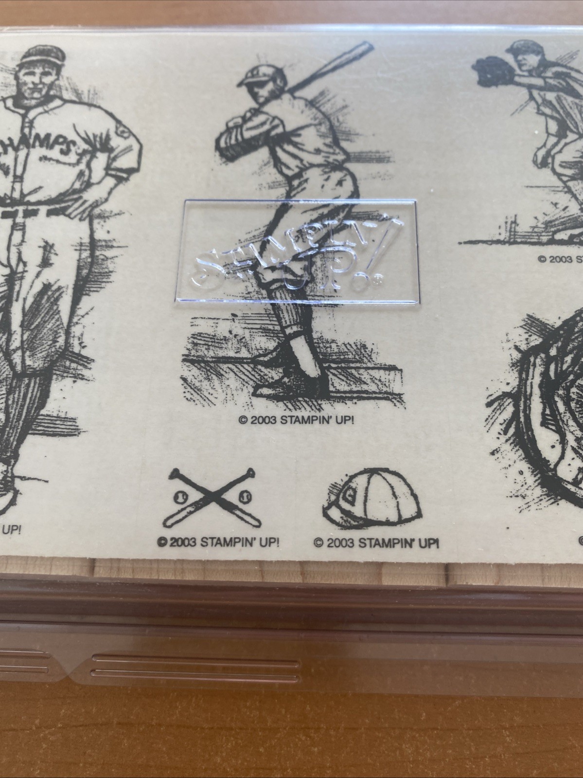 Take Me Out to the Ballgame Set of 6 Stampin Up Rubber Stamps Baseball