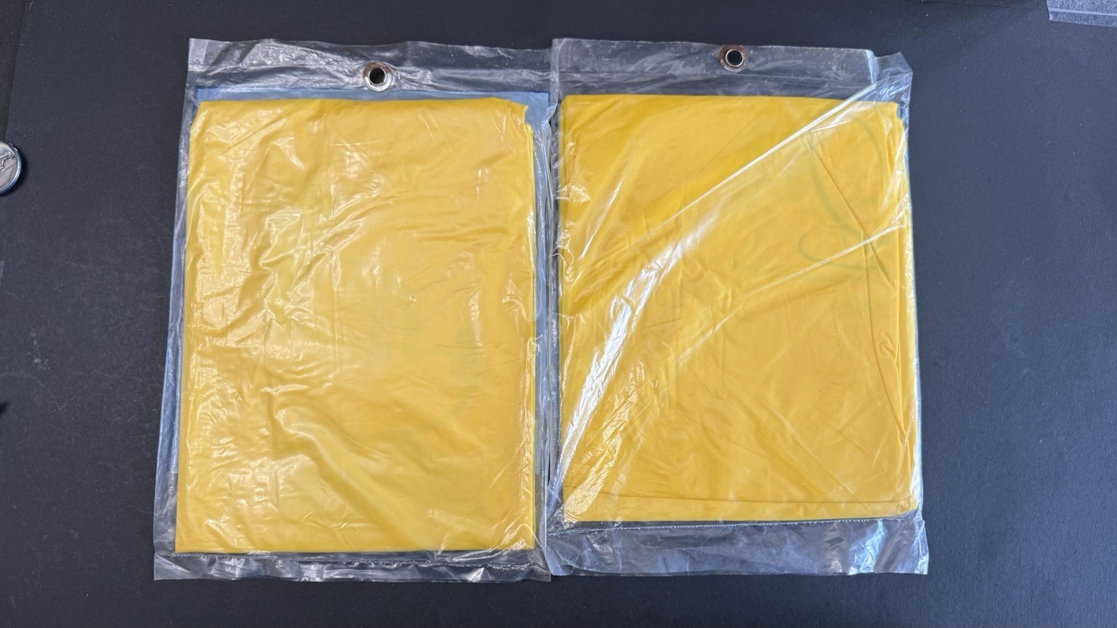 2 Vintage Disney Adult Poncho Vinyl Yellow Mickey Mouse One Size Fits All