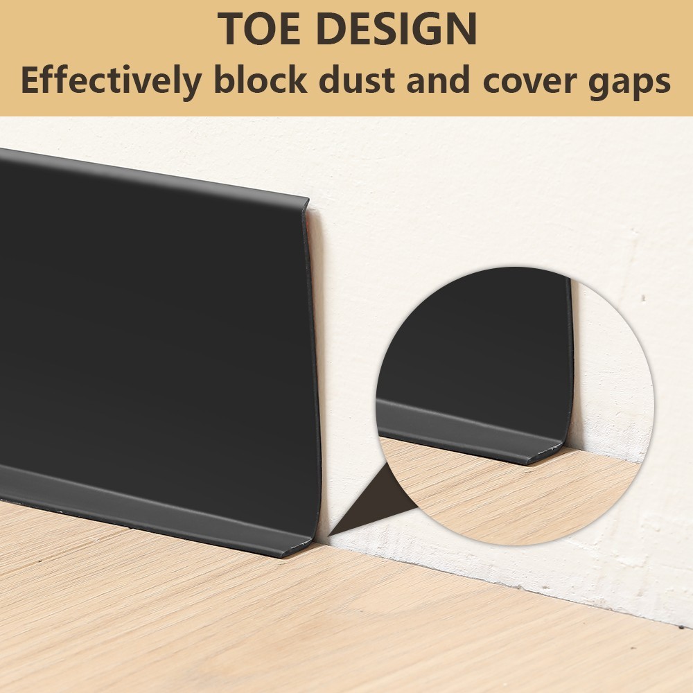 Vinyl Wall Base Baseboard Molding Trim 20FT/40ft Flexible Self Adhesive Black