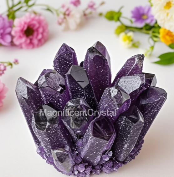 300G+Rare Dark Purple Quartz Cluster Raw Rock Amethyst Geode Home Reiki Decor