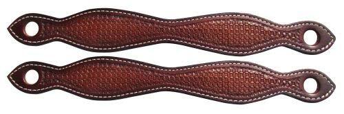 Showman Basketweave Tooled Leather Slobber Straps