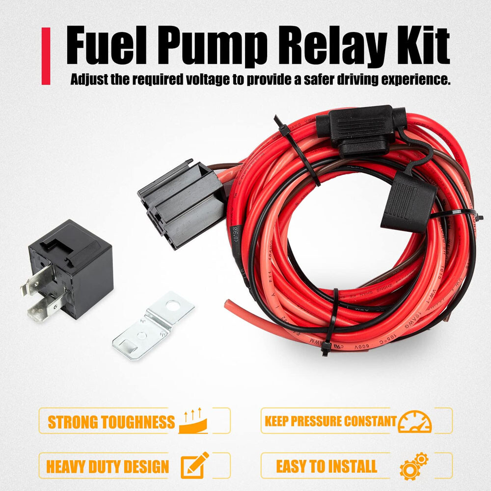 Electric Fuel Pump Relay Kit Fuel Pump Wiring Harness Kit Relay Bypass 40 AMP