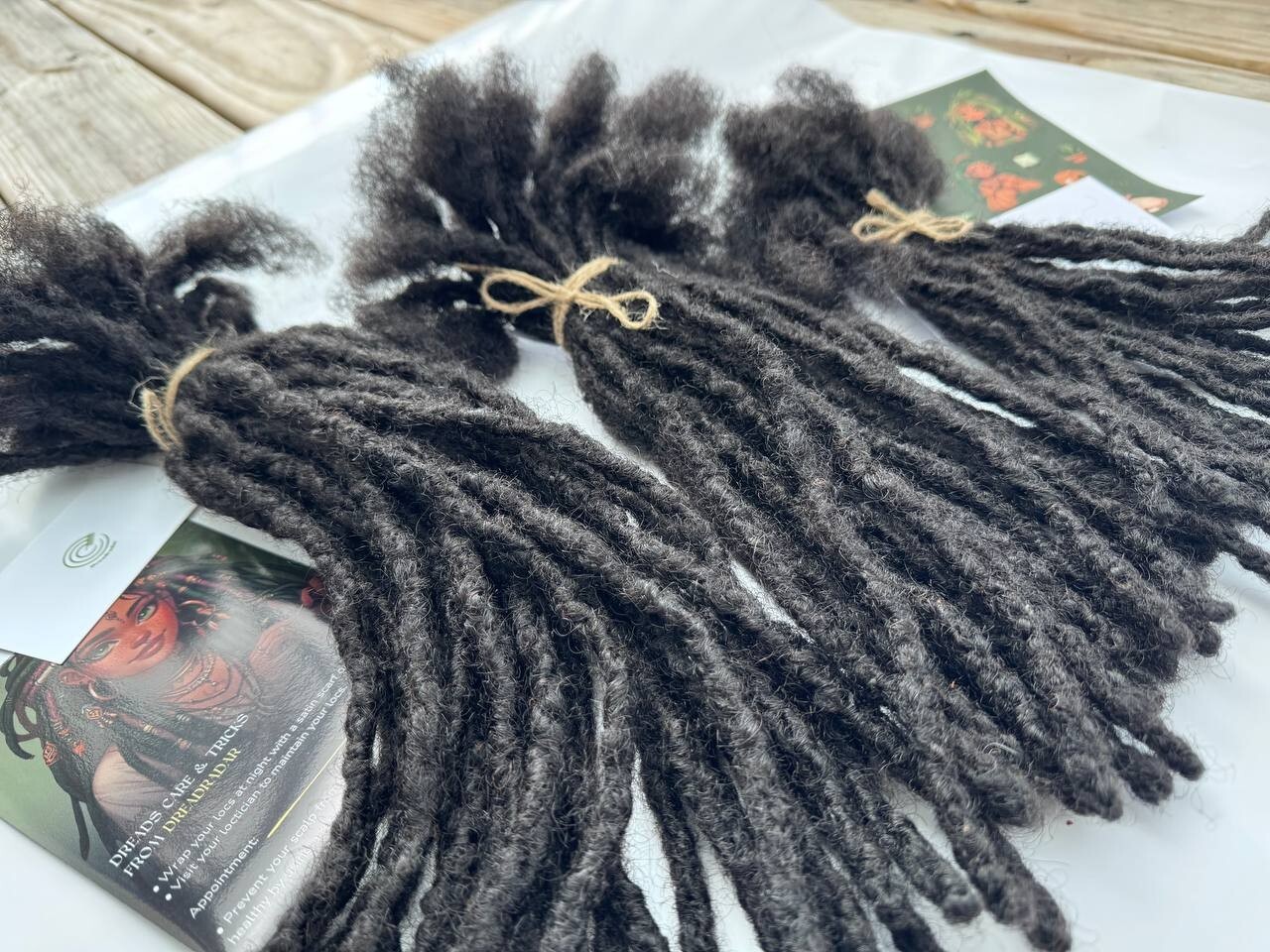 Textured interlocd human hair Dreadlock extensions, blunt tips, length: 4 ''- 60