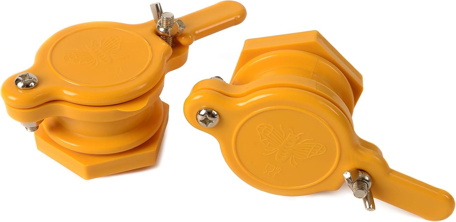 Yellow Light Honey Gate Valve Set – 2 Durable Valves for Safe Honey Harvesting